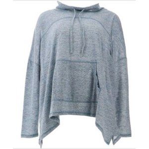 Diane Gilman Wooley Booley Cowl-Neck Poncho Sweater CHAMBRAY 763-598 Small